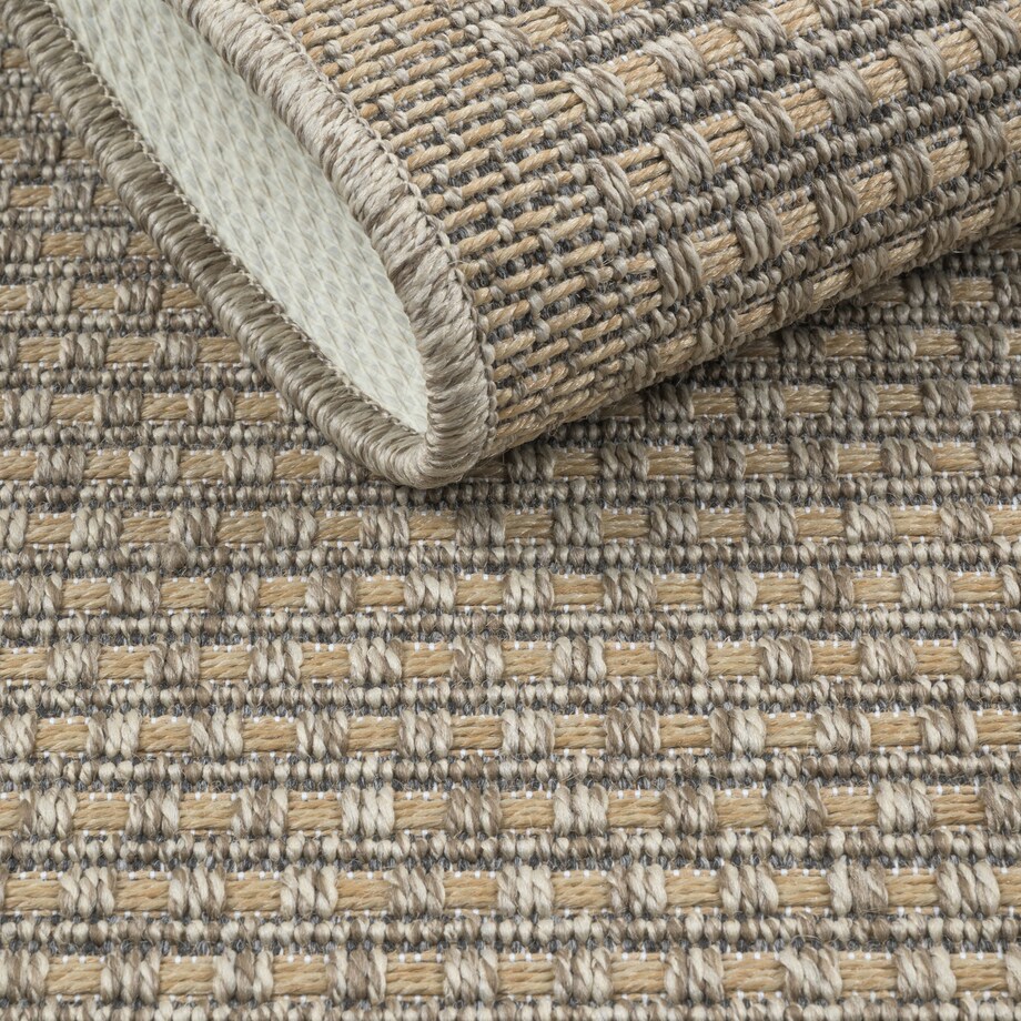 Chodnik płasko tkany Roma 68x114 cm Kratka Beżowy