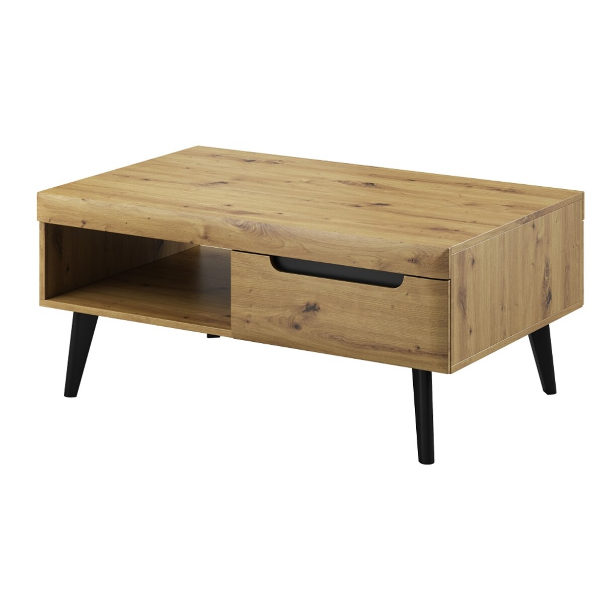 Nordan ława do salonu - dąb artisan + czarny