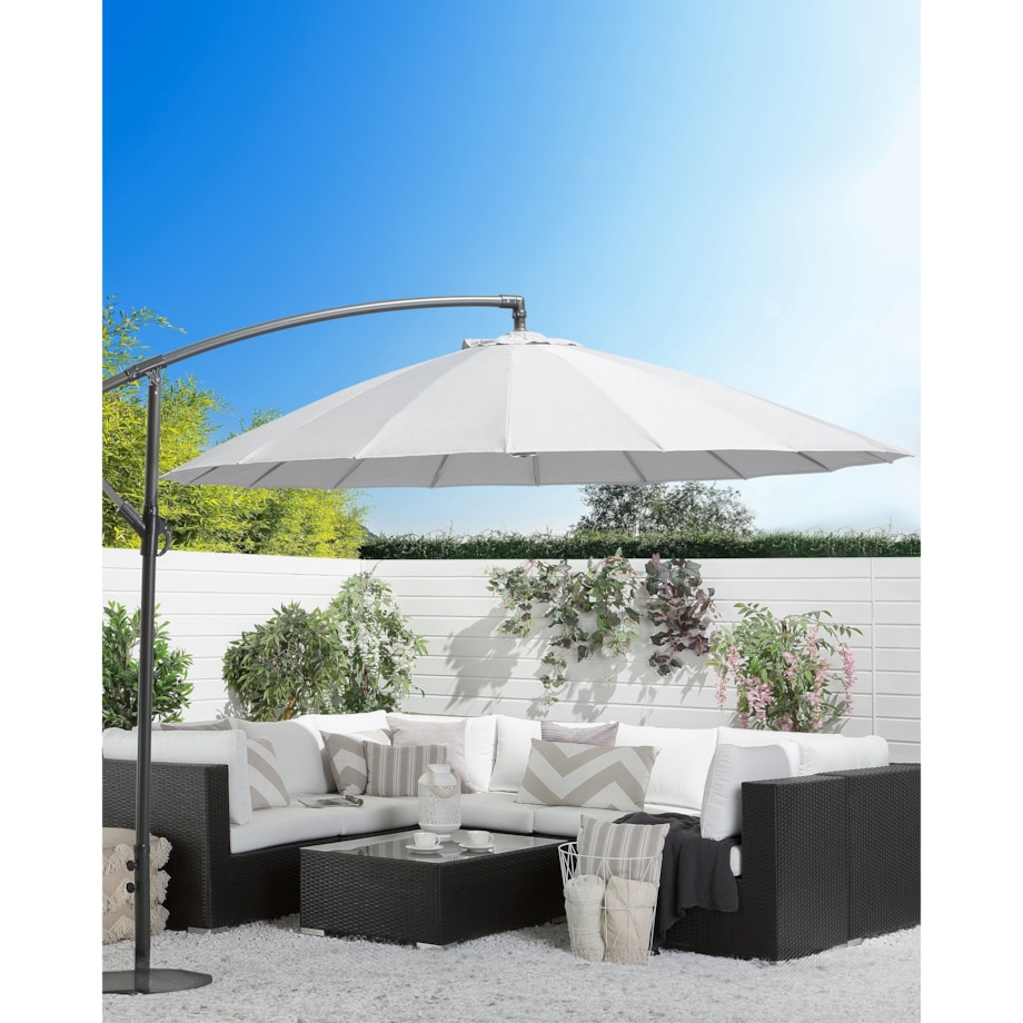 Parasol ogrodowy na wysięgniku 268 cm CALABRIA II Jasnoszary