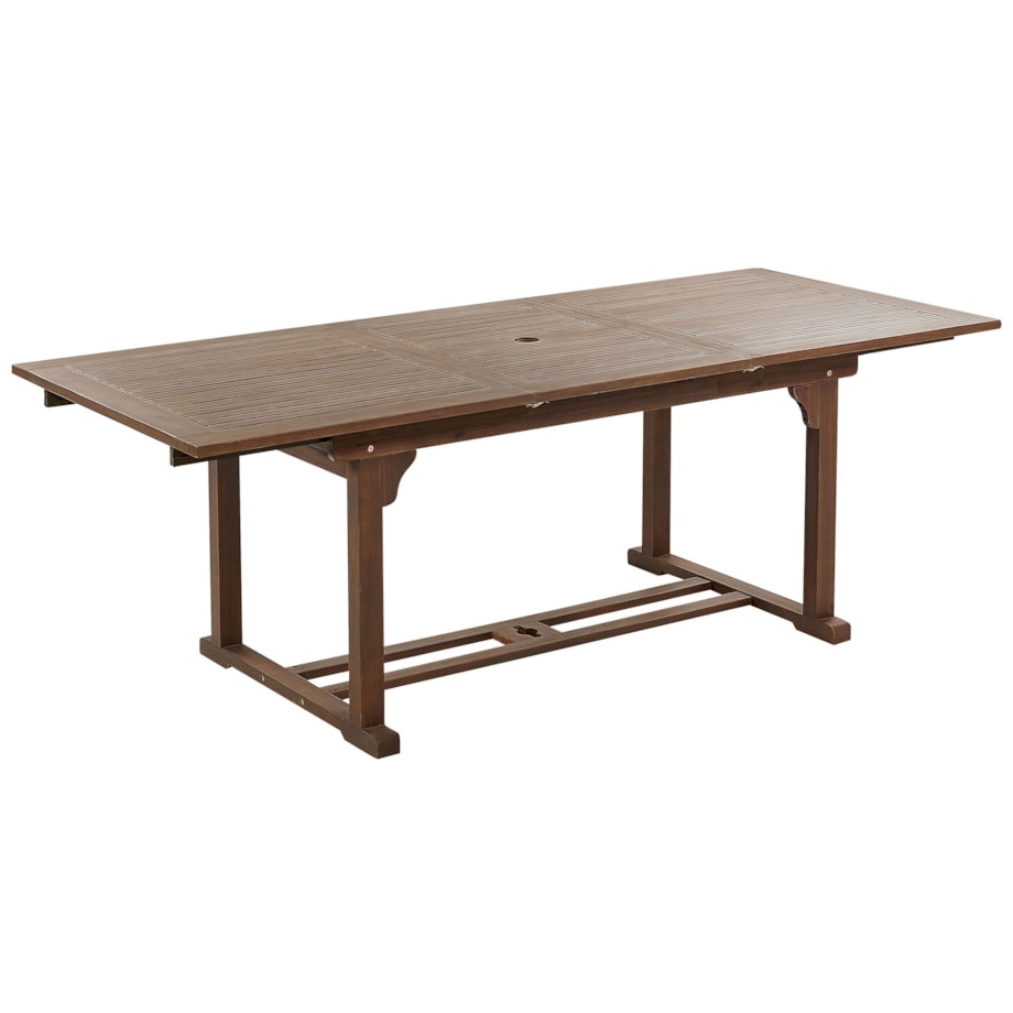 Rozkładany stół ogrodowy drewno akacjowe 160/220 x 90 cm ciemny AMANTEA