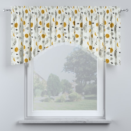 Lambrekin łuk 250x75 biało-szara