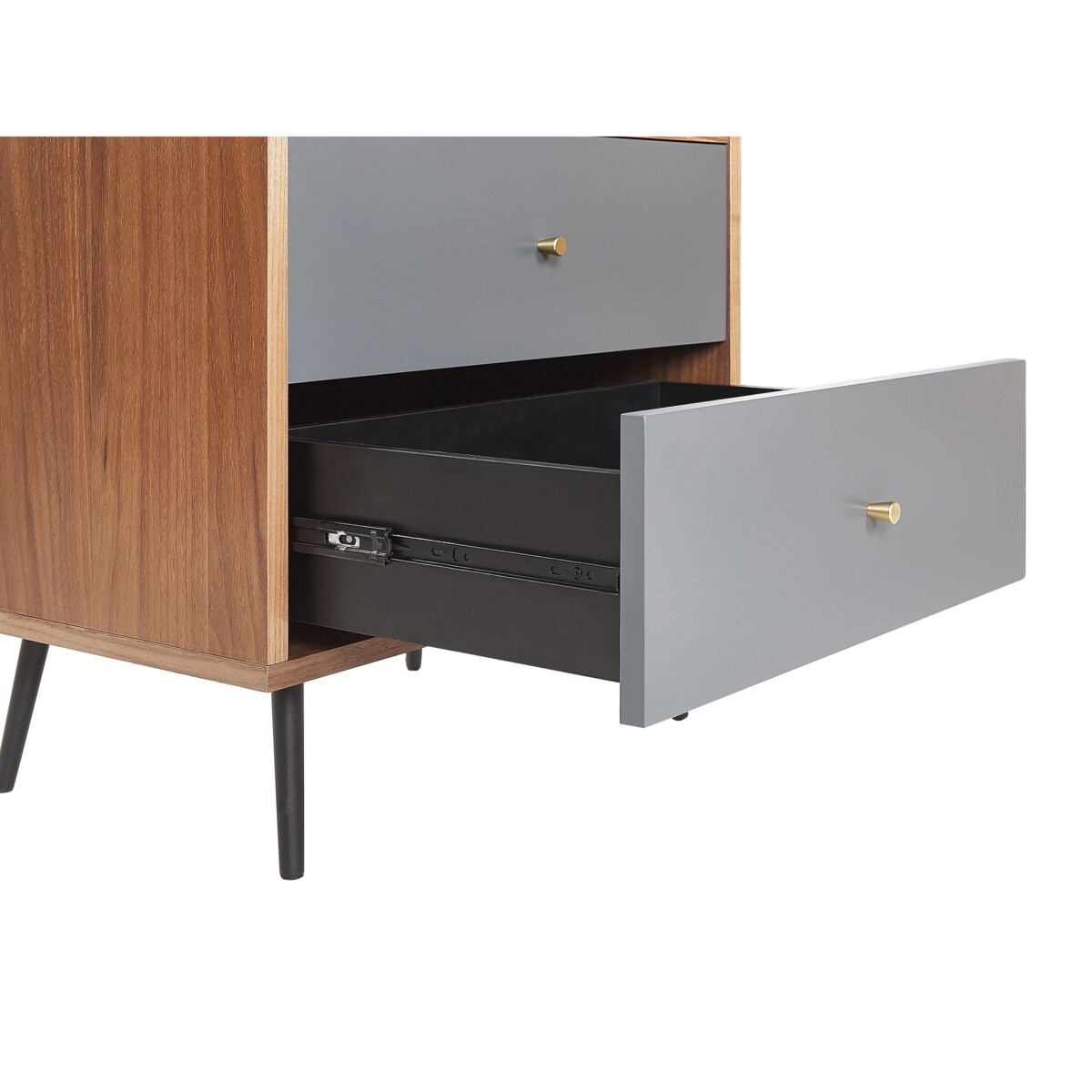 Regał ciemne drewno z szarym RICHMOND