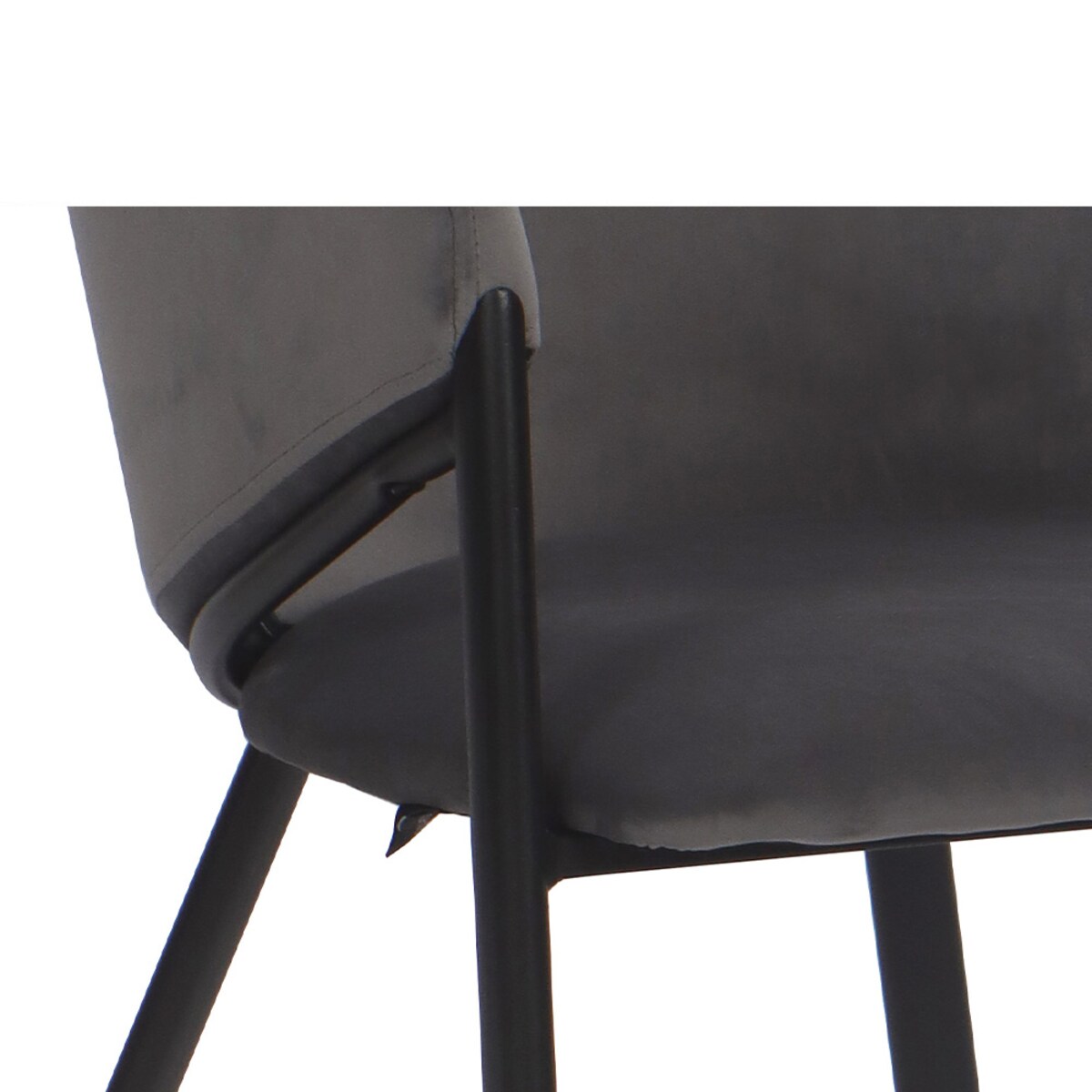 Krzesło tapicerowane do salonu welurowe GLAMOUR szare