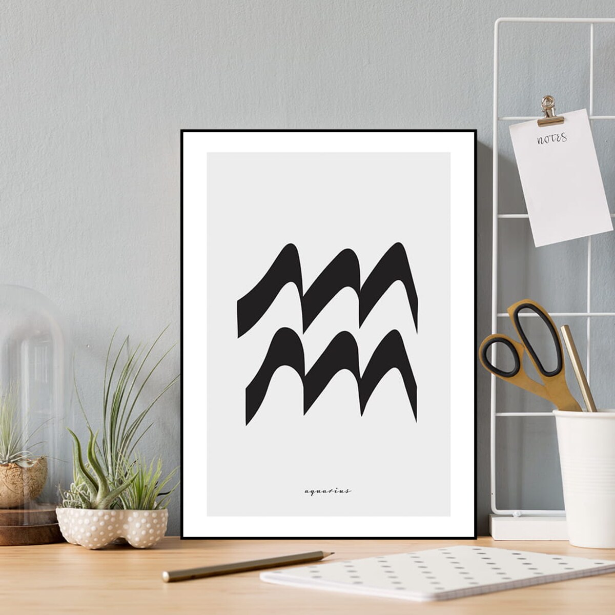 plakat znak zodiaku wodnik 30x40 cm
