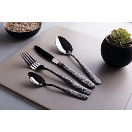 Komplet sztućców 24 elementy dla 6 osób błyszczące sztućce czarne BERLINGER HAUS Shiny Black