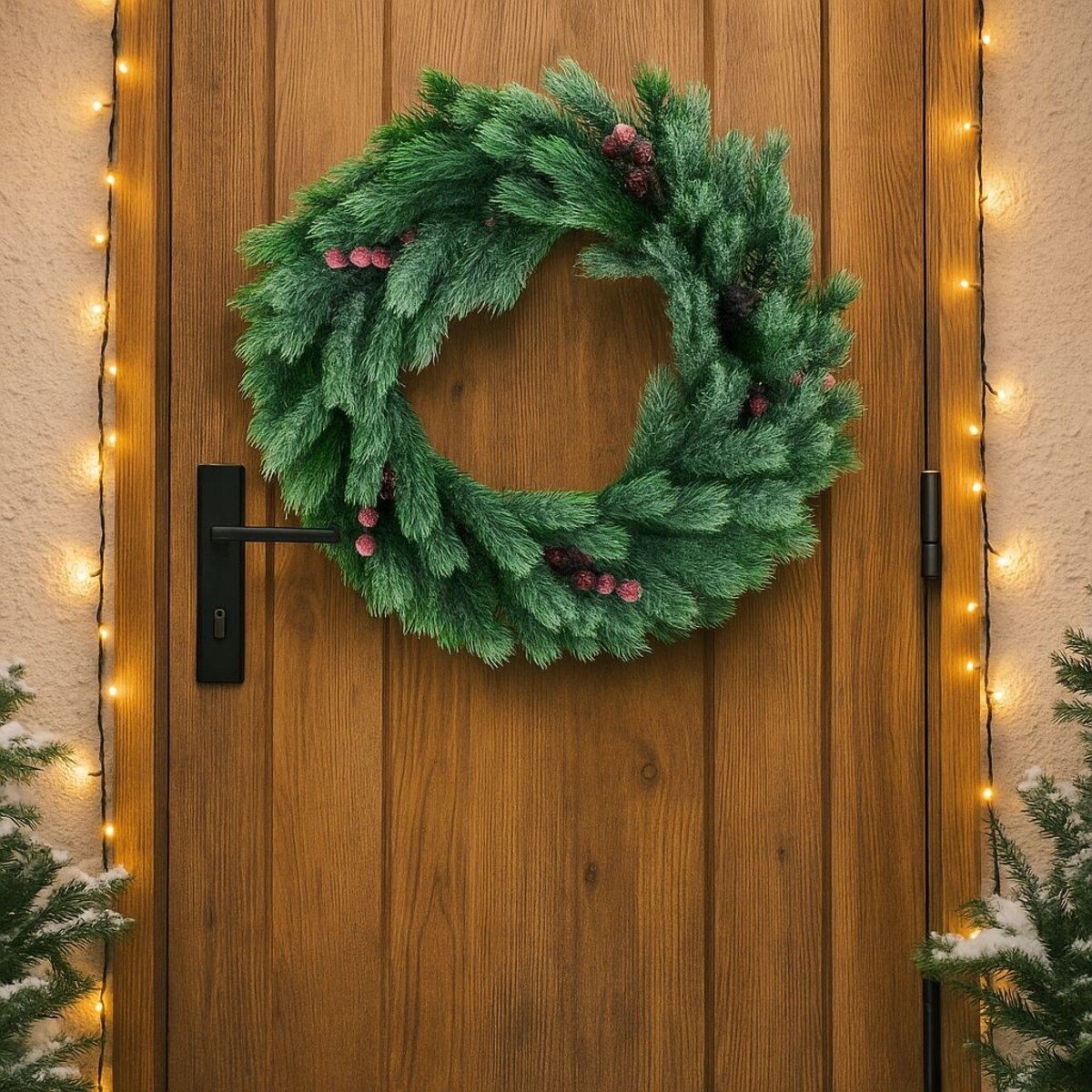 Wianek świąteczny z jarzębiną Classic 42x10 cm