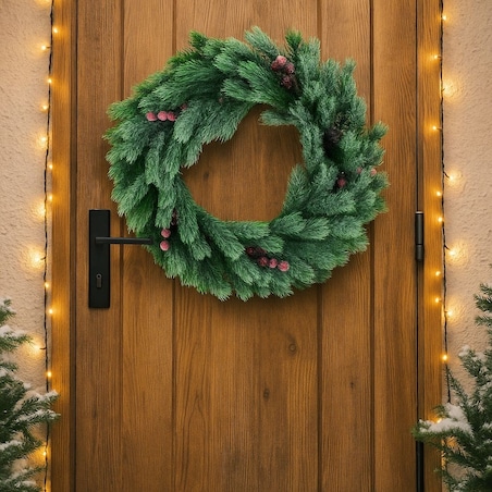 Wianek świąteczny z jarzębiną Classic 42x10 cm