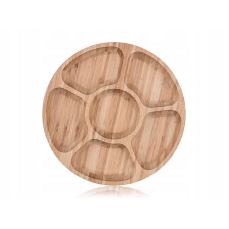 PATERA Z BAMBUSA drewno 31cm na stół prezent przekąski oliwki orzeszki box