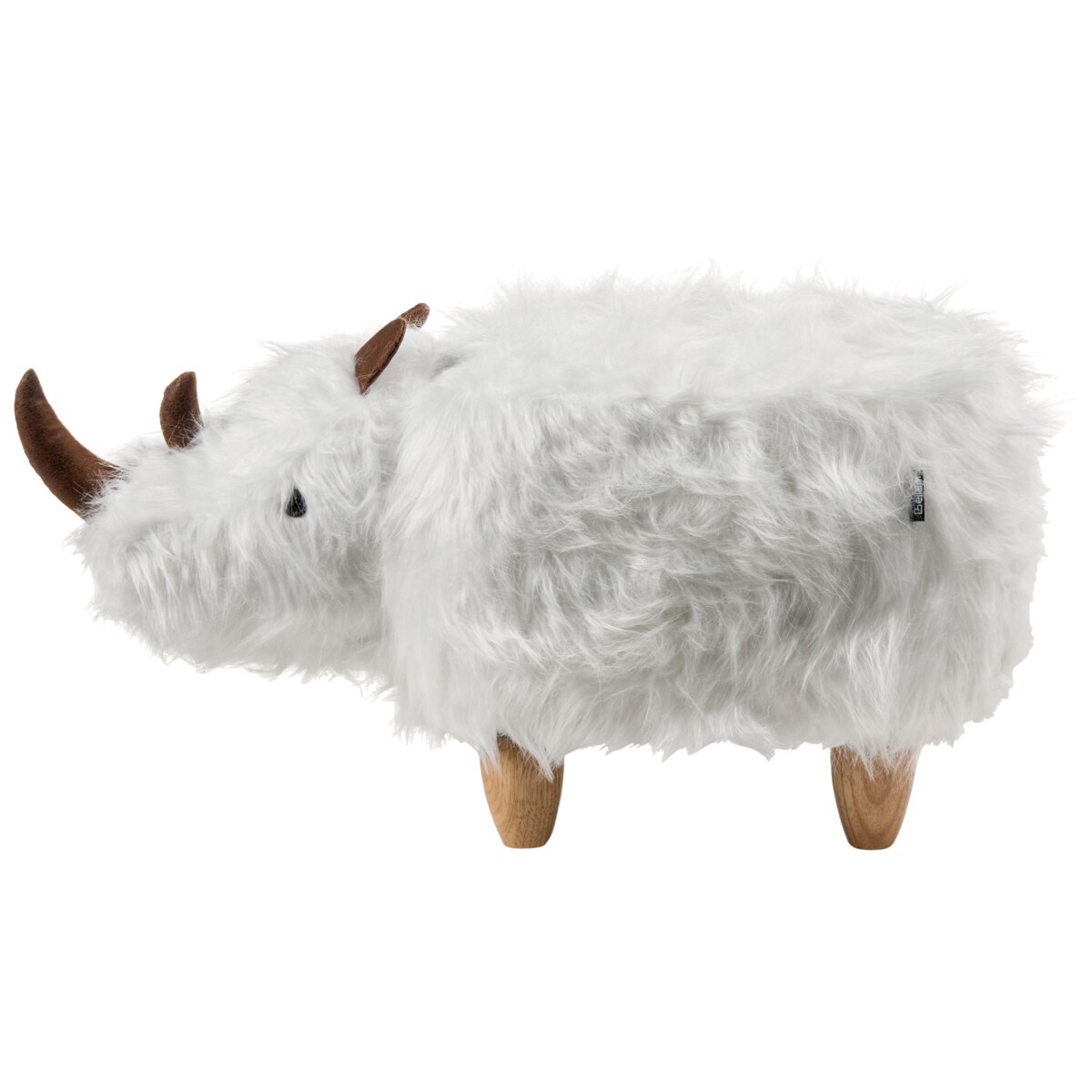 Pufa zwierzak WOOLLY Sztuczne futro Biały