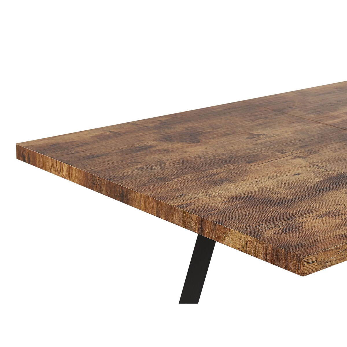 Stół do jadalni rozkładany 140/180 x 90 cm jasne drewno z czarnym HARLOW