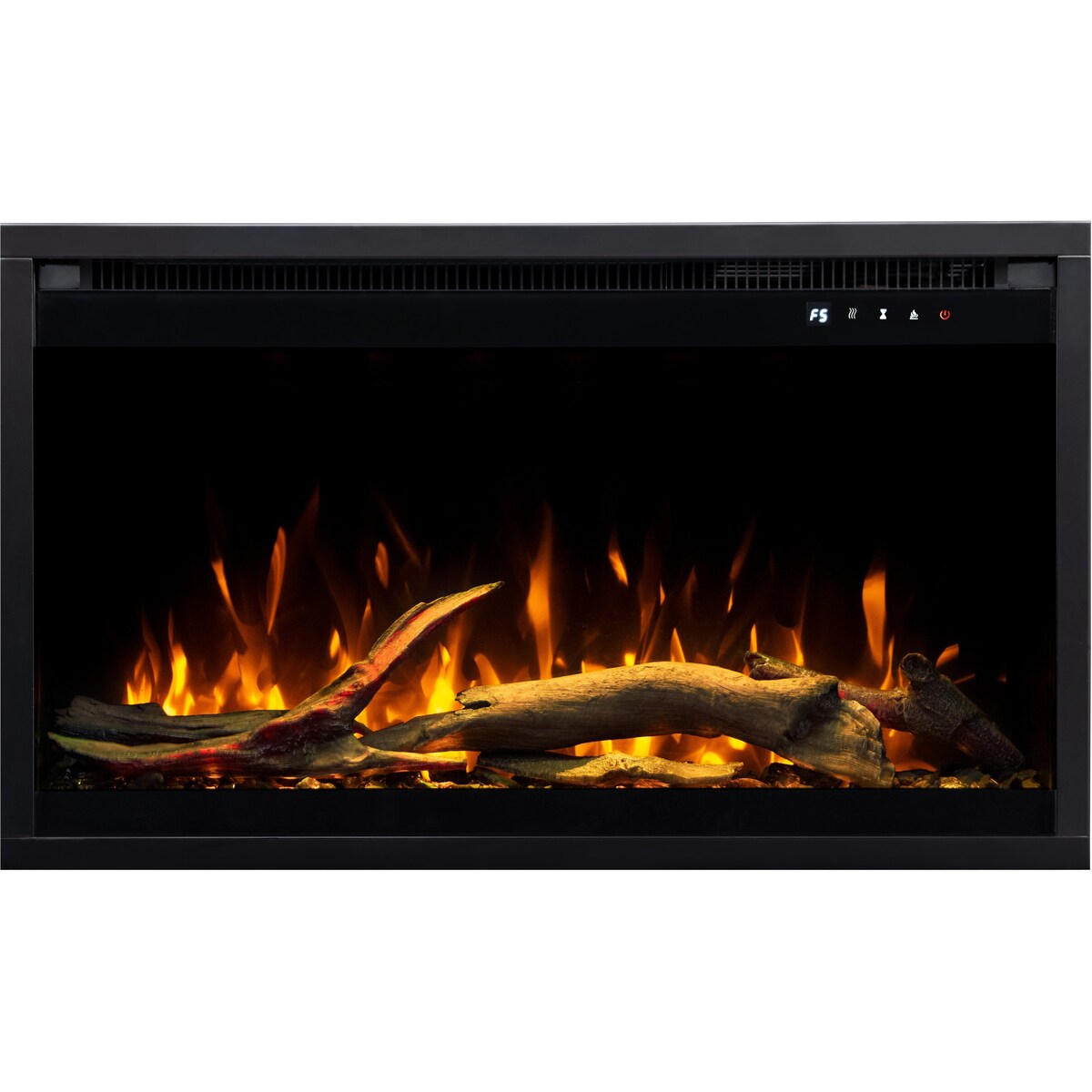 Wkład elektryczny AFLAMO 3D - do zabudowy - 80x60x20 cm - kominek LED z funkcją grzania 750/1500 W