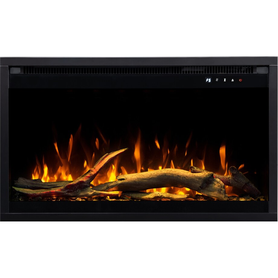 Wkład elektryczny AFLAMO 3D - do zabudowy - 80x60x20 cm - kominek LED z funkcją grzania 750/1500 W