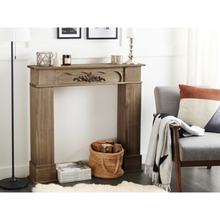 Portal kominkowy ciemne drewno NARNIA