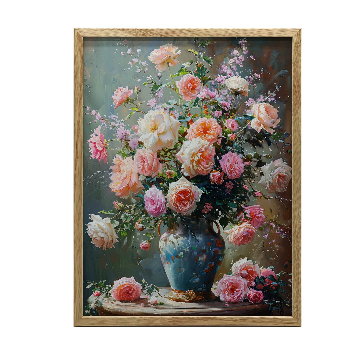 Ponadczasowy Bukiet, 50x70 cm, rama drewniana jasny dąb, papier matowy 230 gsm