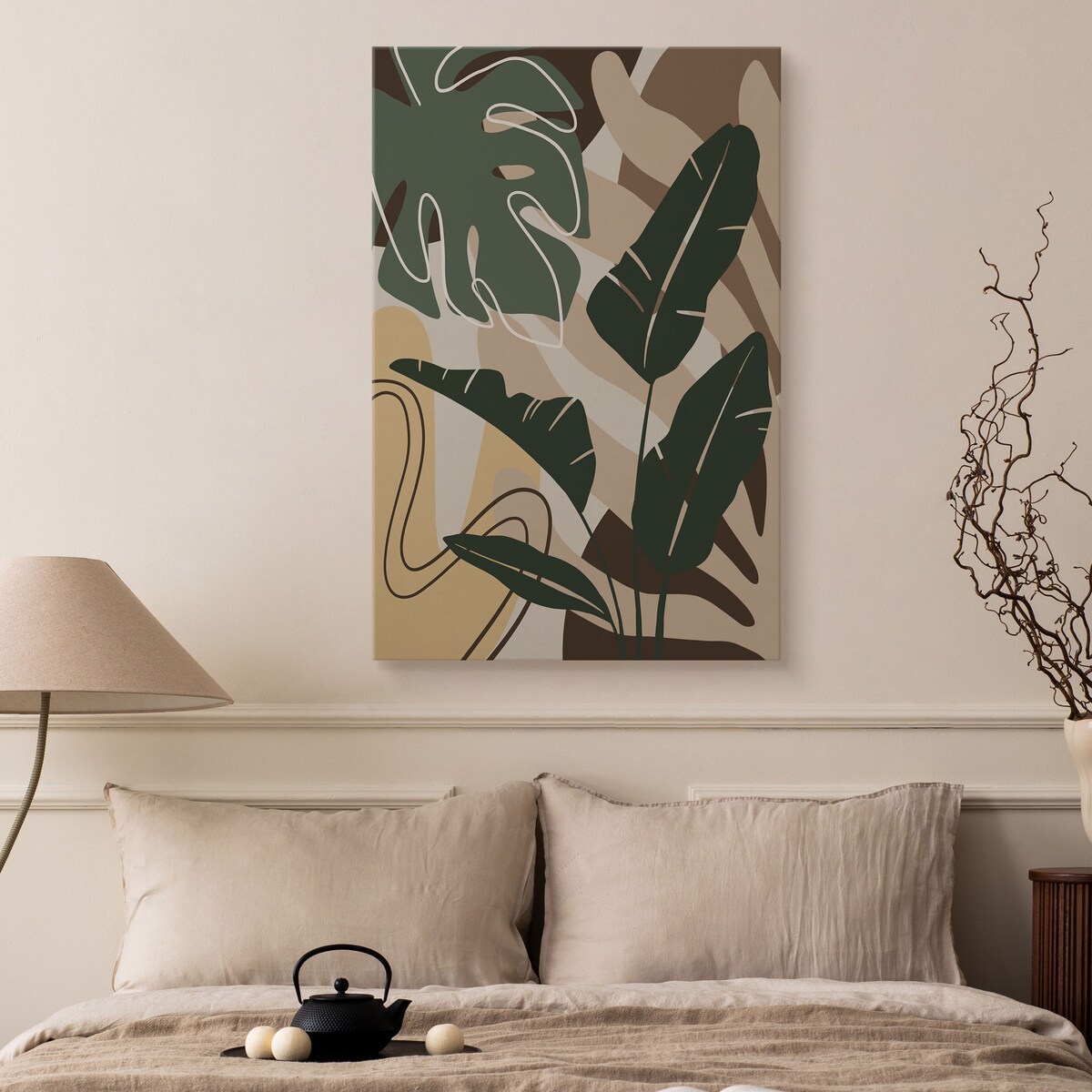 Obraz Zielone Egzotyczne Liście Monstery i Bananowca 30x40cm