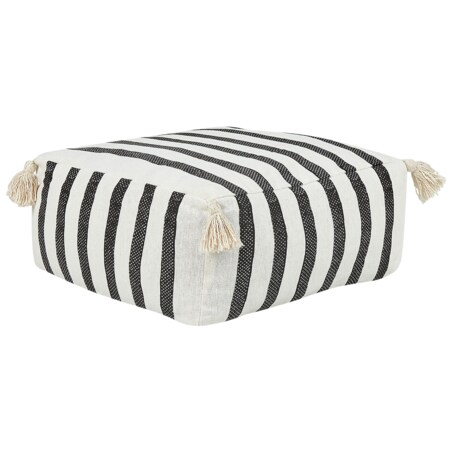 Poduszka podłogowa ASHTI Bawełna 45 x 45 x 20 cm Paski Czarno-biały
