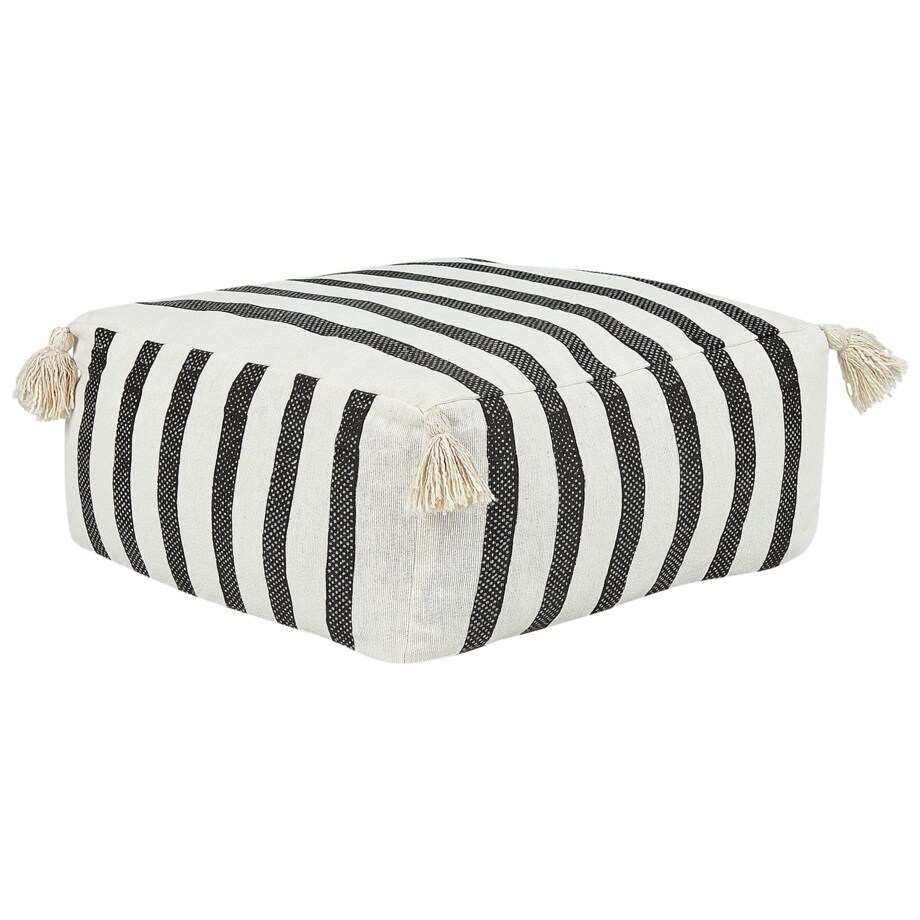 Poduszka podłogowa ASHTI Bawełna 45 x 45 x 20 cm Paski Czarno-biały