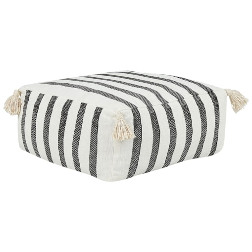 Poduszka podłogowa ASHTI Bawełna 45 x 45 x 20 cm Paski Czarno-biały