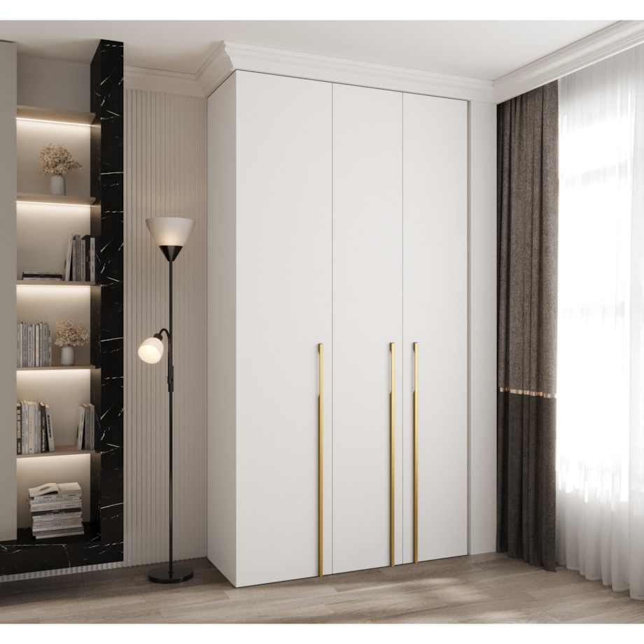 Szafa trzydrzwiowa Como 3 130 gł.50 biały+złoty