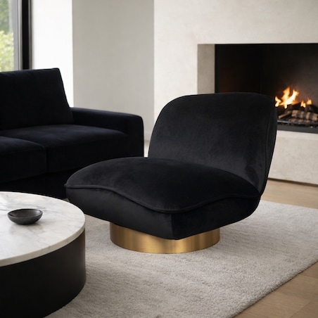 Fotel glamour czarny welurowy Monte Black Velvet