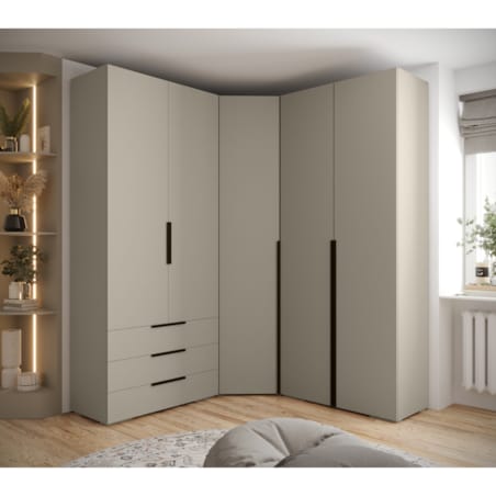 Garderoba wysoka do przedpokoju INOVA 1 Z1 kaszmir+czarny