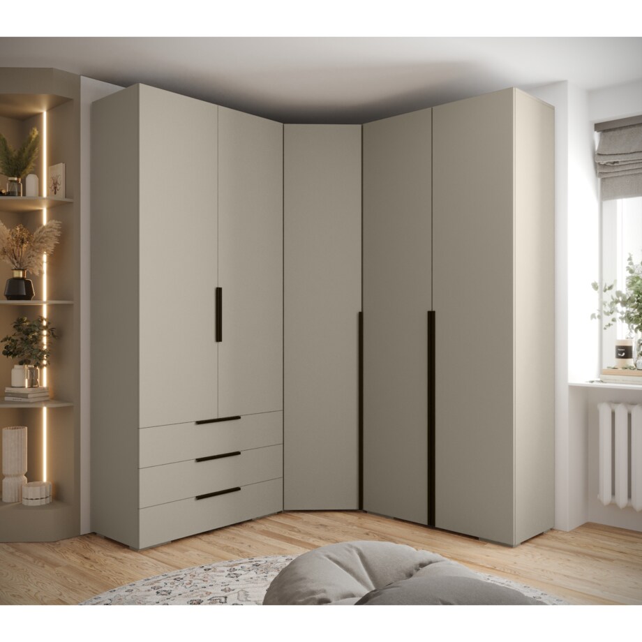 Garderoba wysoka do przedpokoju INOVA 1 Z1 kaszmir+czarny