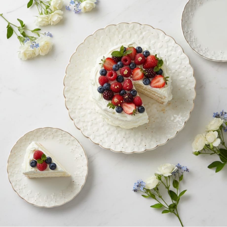 VILLA ITALIA Talerz do ciasta porcelanowy 33 cm FIORELLA