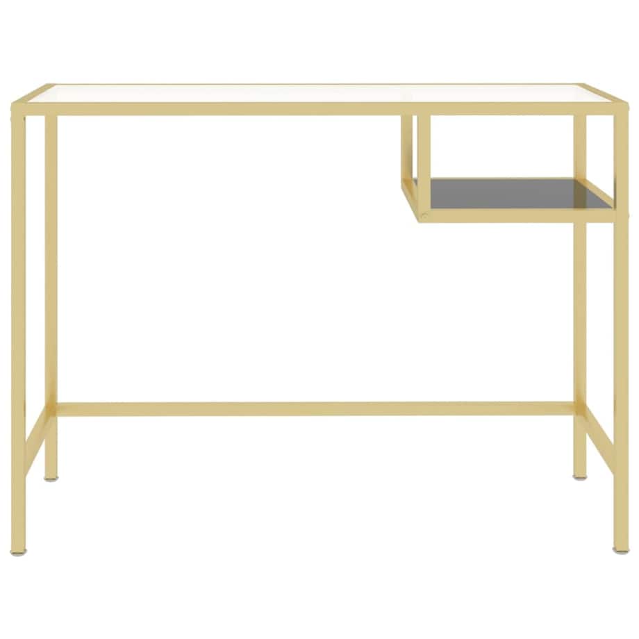 vidaXL Biurko komputerowe, przezroczyste 100x36x74 cm, szkło hartowane