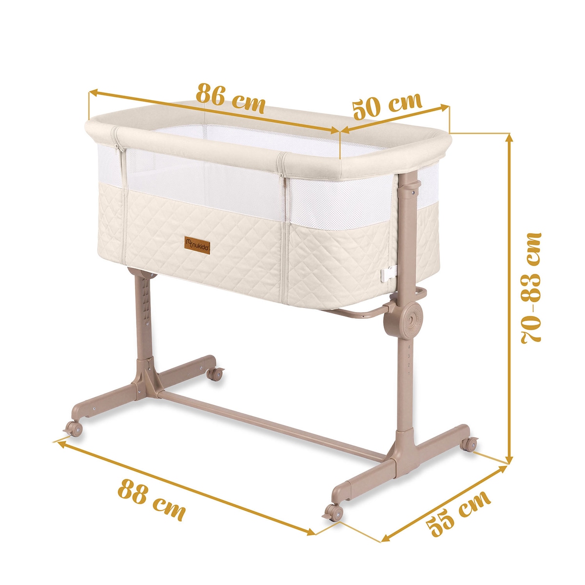 Łóżeczko dziecięce niemowlęce dostawka Nukido składane 0-5m