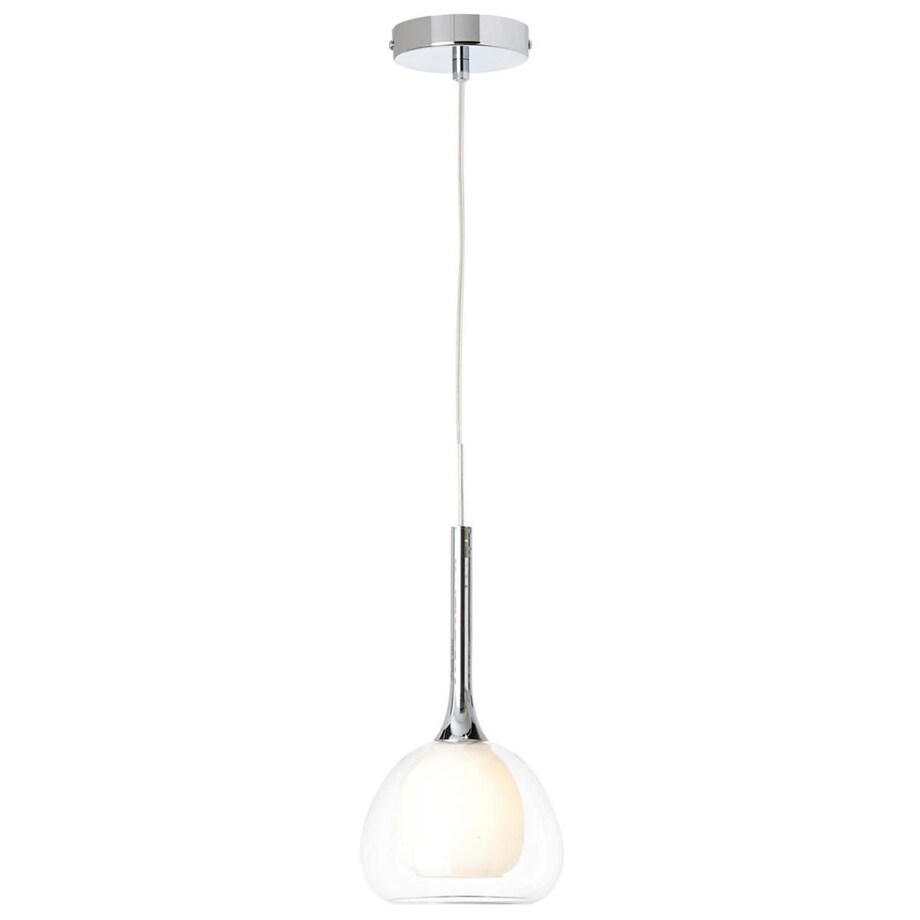 Wisząca lampa nad stół Hadan 85570/15 Brilliant szklany klosz chrom