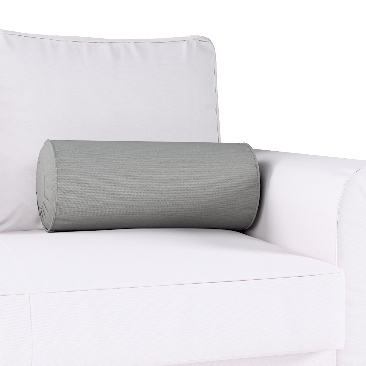 Poduszka wałek z zakładkami, szary, Ø20 x 50 cm, Loneta