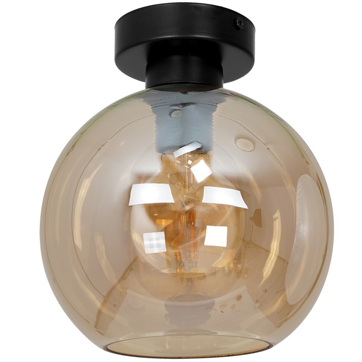 LAMPA sufitowa SOFIA MLP6575 Milagro skandynawska OPRAWA szklana kula czarna bursztynowa