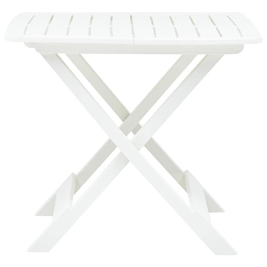 vidaXL Składany stolik ogrodowy, biały, 79x72x70 cm, plastik