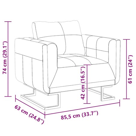 vidaXL Fotel z chromowanymi nóżkami, brązowy, sztuczna skóra