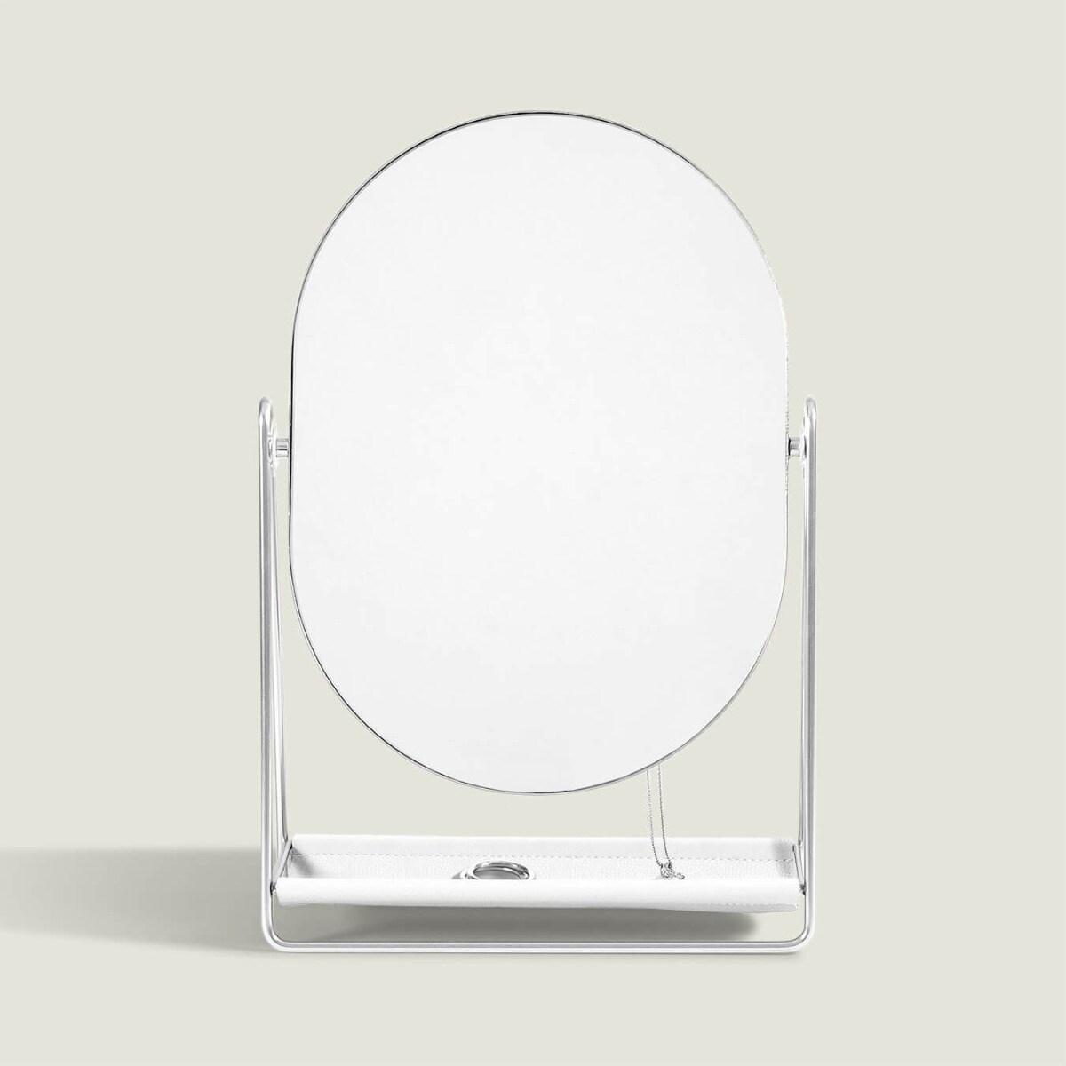 Lusterko Stackers biało-srebrne z organizerem na biżuterię