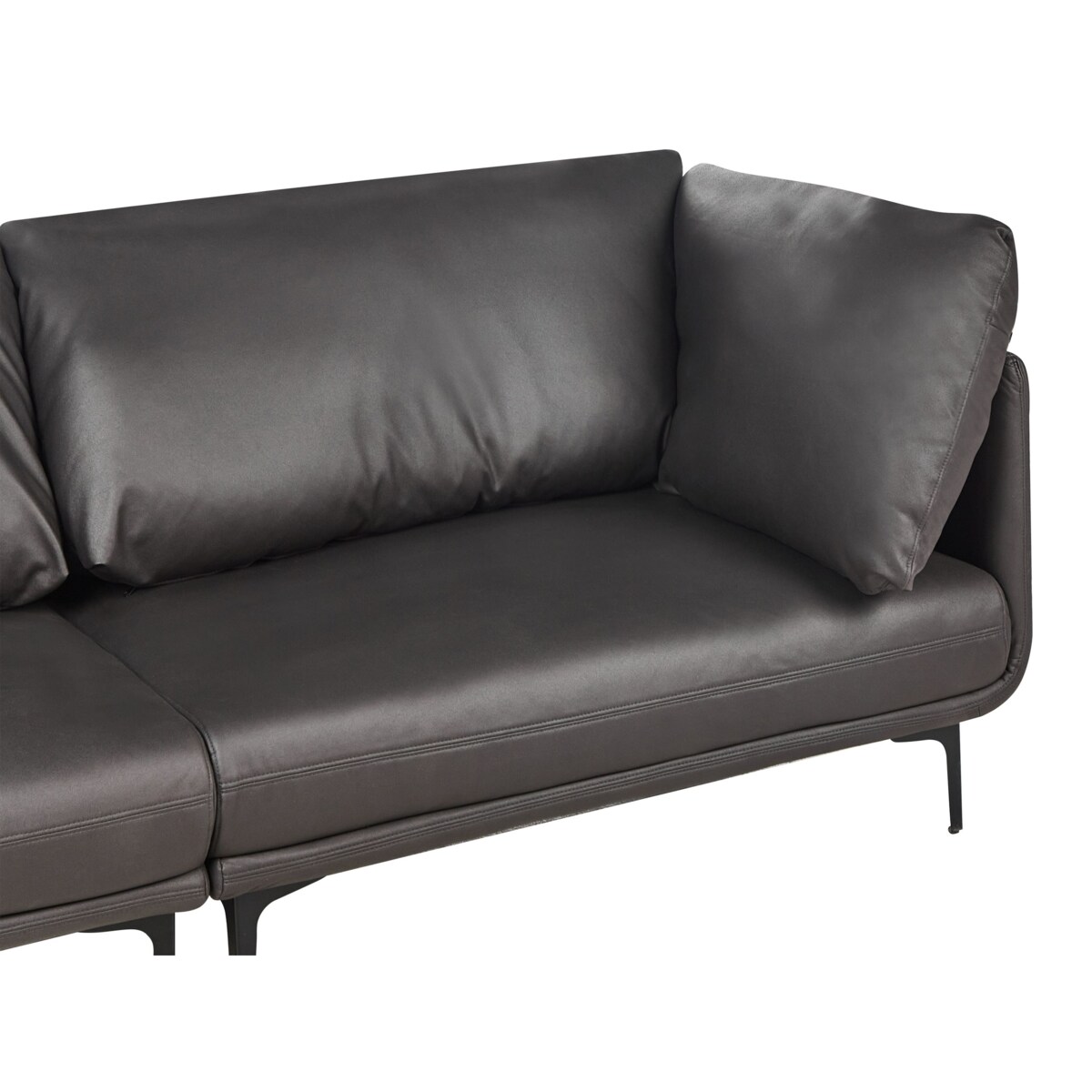 Sofa 3-osobowa ekoskóra czarna REVSNES