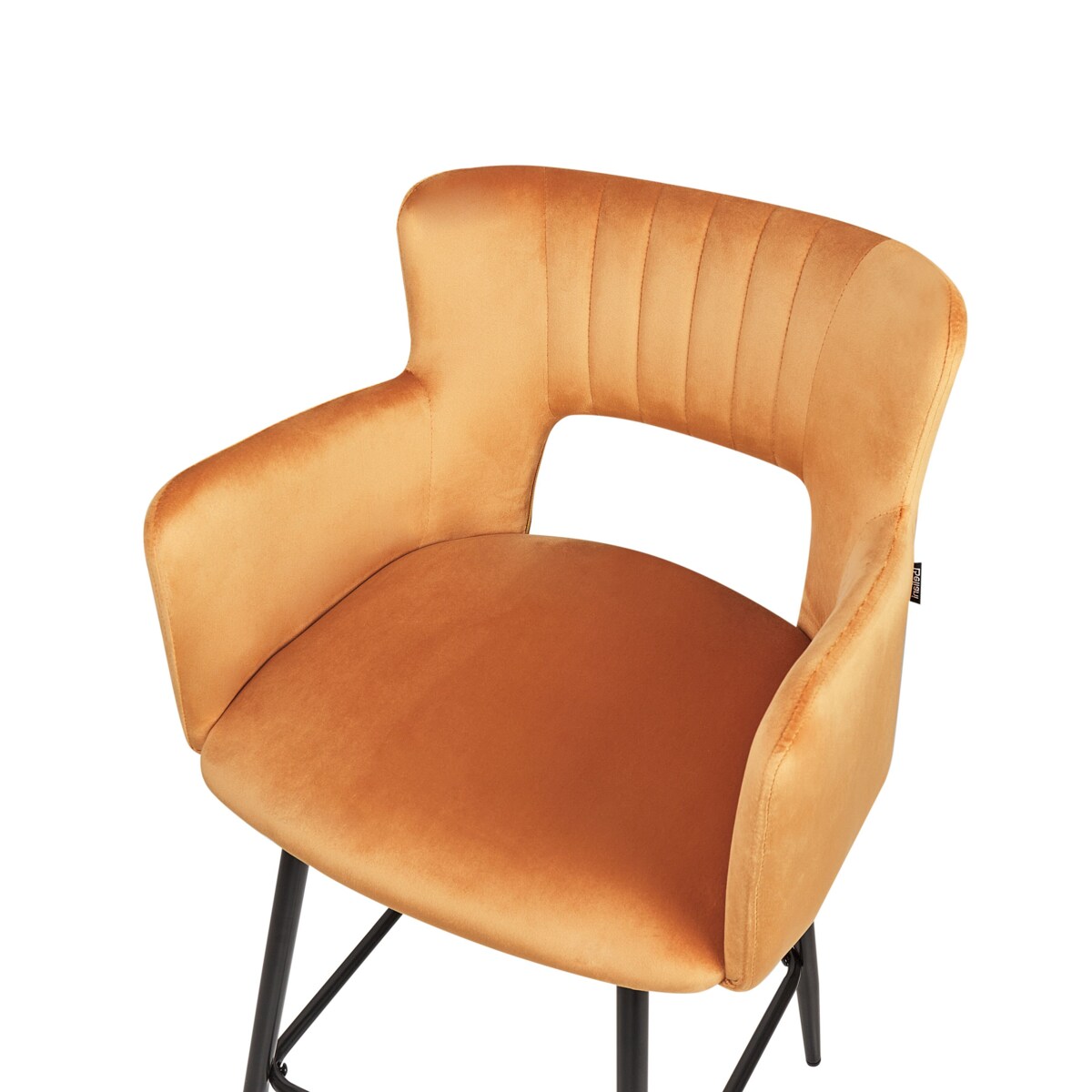 Zestaw 2 krzeseł barowych welurowy pomarańczowy SANILAC