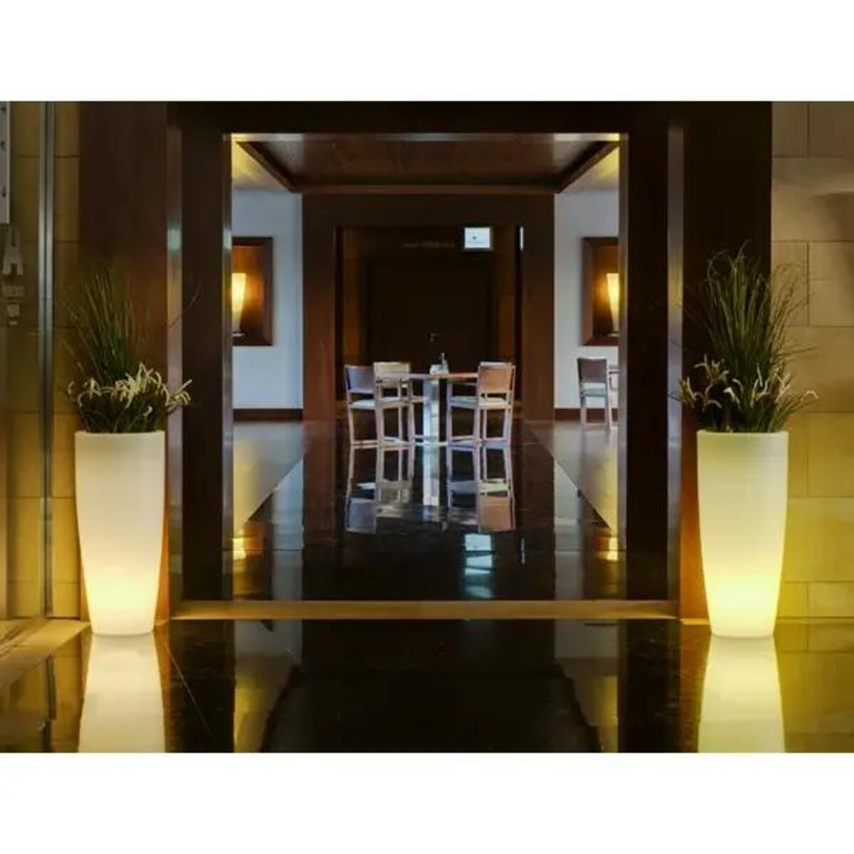 Donica tarasowa RGB Bambu LUMBM090TWLNW King Home LED RGB 1W 6000K IP54 biała