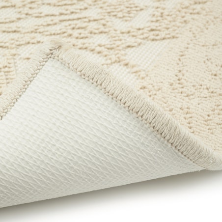 Dywanik łazienkowy Lino 73x135 cm bawełniany ornament beżowy