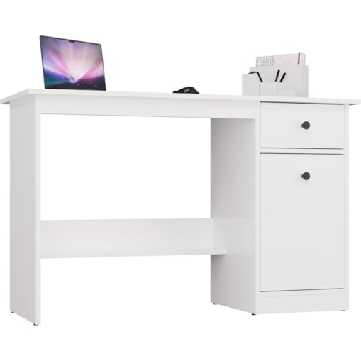 Biurko CHESTER białe mat 120x45x75 cm szuflada+szafka 1 szt.