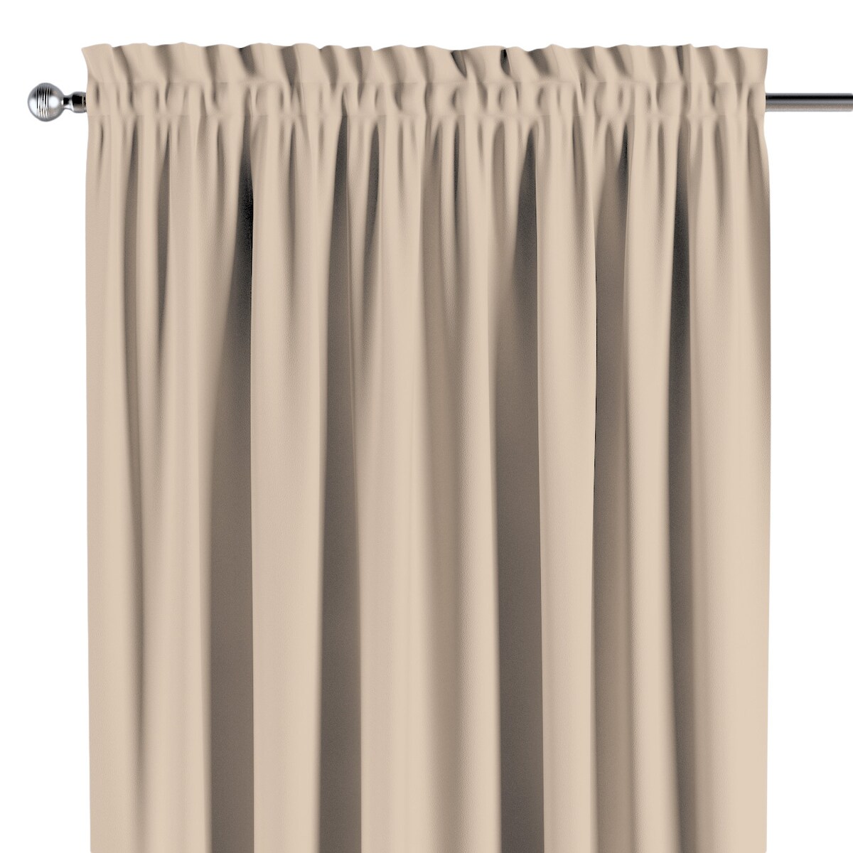 Zasłona na kanale z grzywką 1 szt. 130x260 kremowy beż