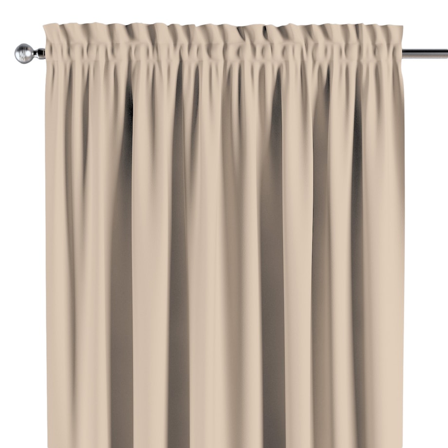 Zasłona na kanale z grzywką 1 szt. 130x260 kremowy beż