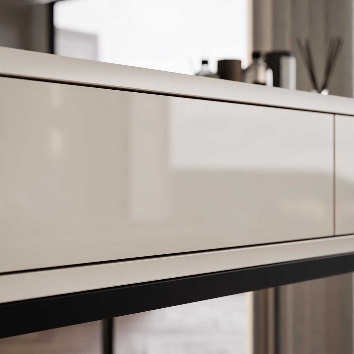 Konsola BLANCO GLAMOUR kaszmir na stelażu carnym, push-to-open