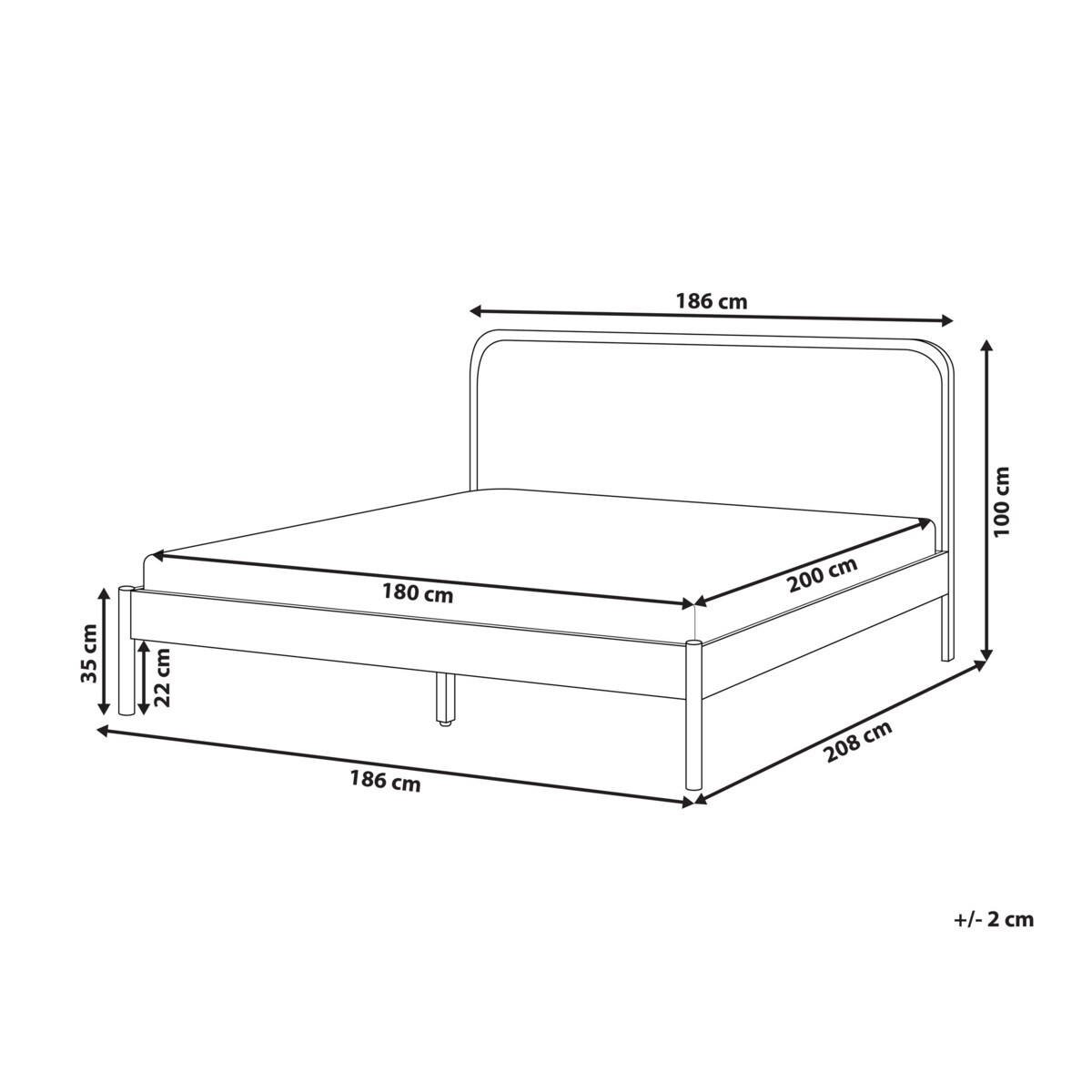 Łóżko Drewno sosnowe DOSCHES 180 x 200 cm Jasnobrązowy