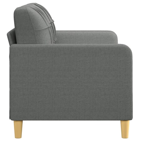 vidaXL Sofa 2-osobowa, ciemnoszara, 140 cm, tapicerowana tkaniną