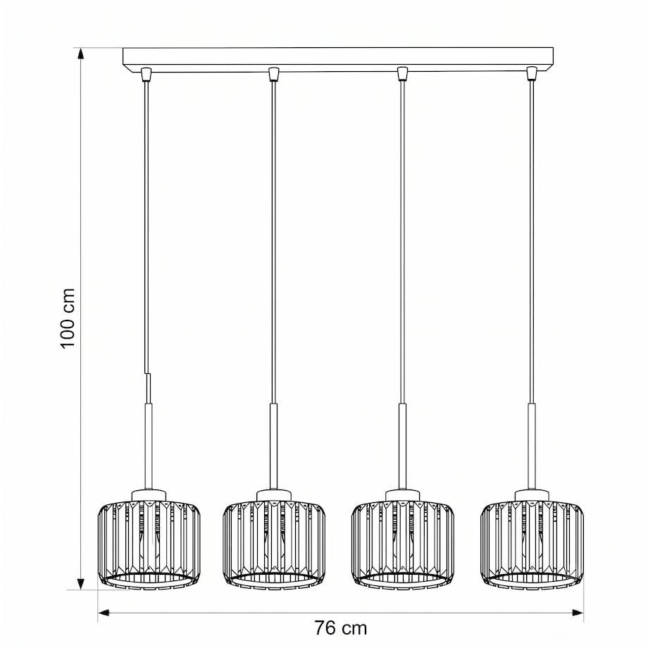 lampa wisząca 4 punktowa czarna edylit nad stół