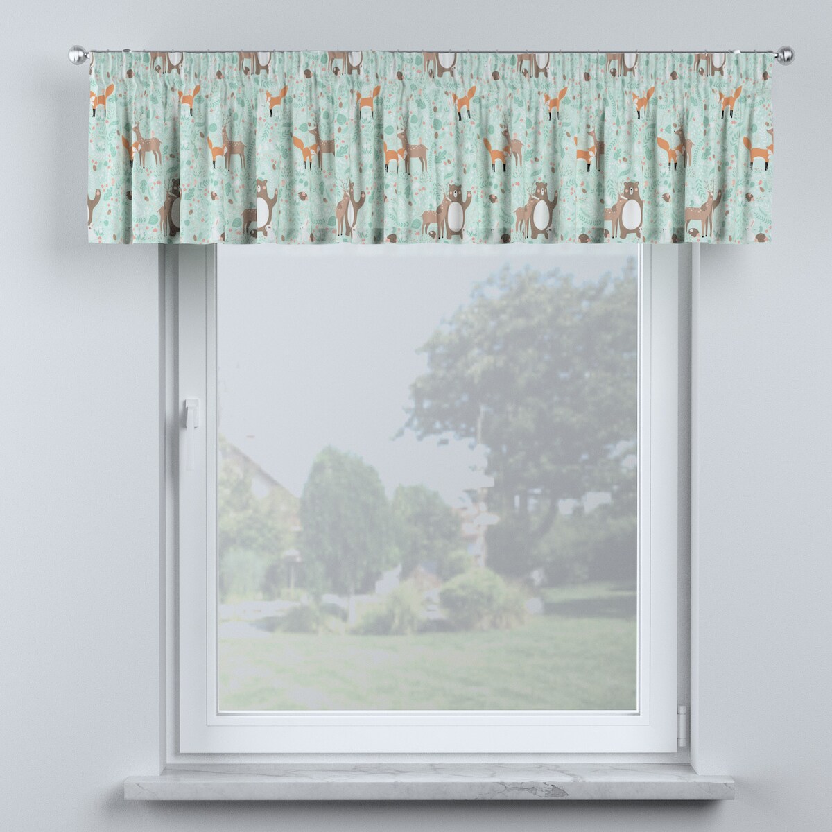 Lambrekin na taśmie marszczącej 390x40 zielony