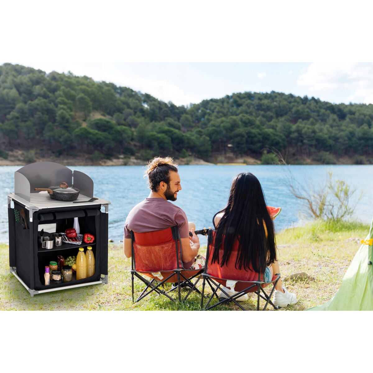 KUCHNIA TURYSTYCZNA SZAFKA stół składany ogrodowy torba KEMPINGOWY stolik