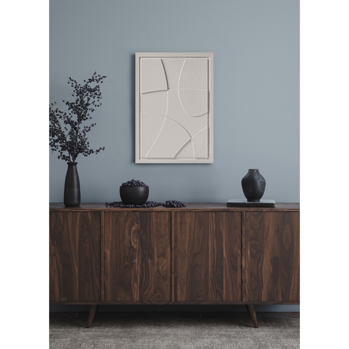 Obraz 3D 35x50cm Abstract I – Dekoracja Ścienna z Tynku Naturalnego, Natural Cream Minimalistyczny Relief