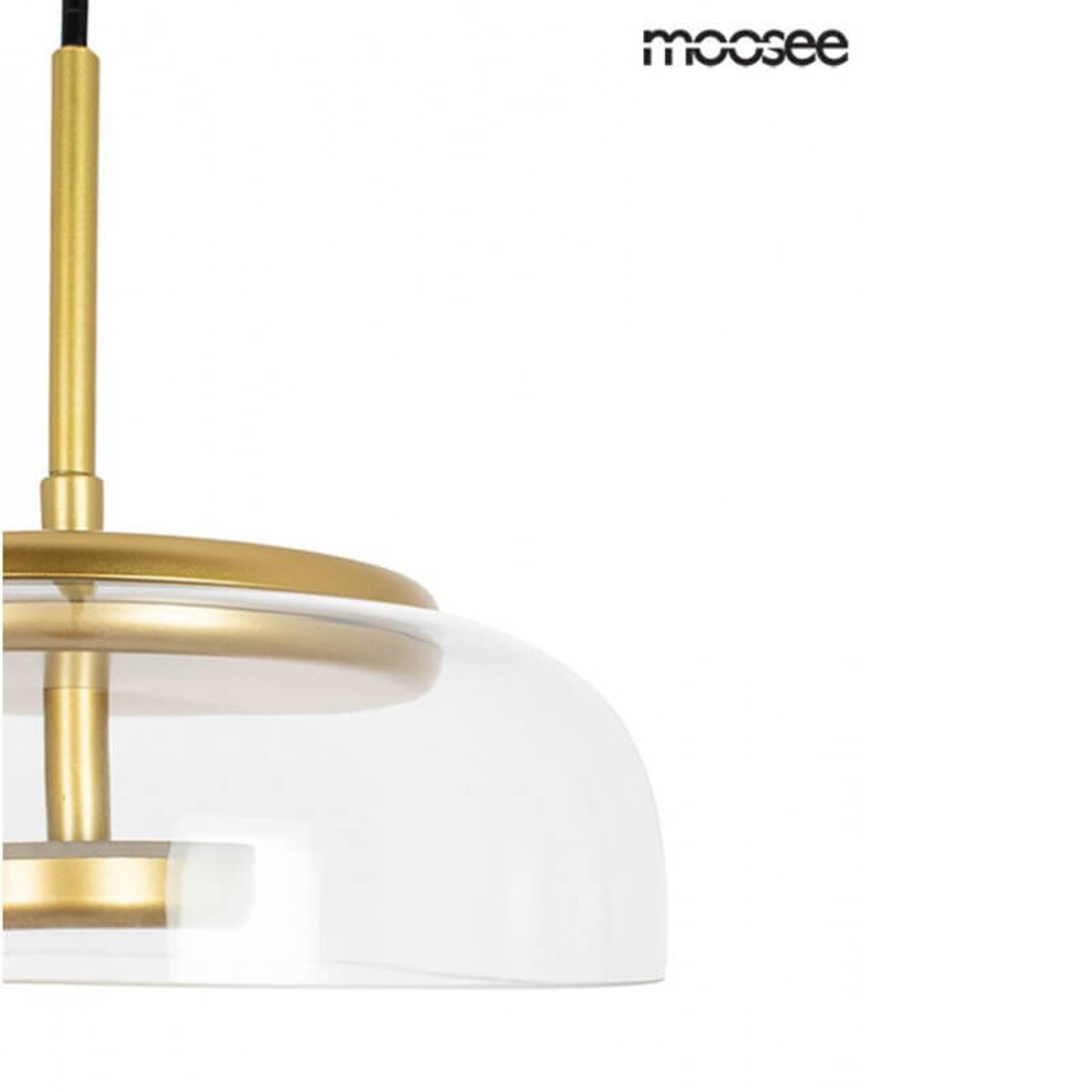 Wisząca lampa kopułowa Eden MSE010100147 Moosee do salonu złoty przezroczysty